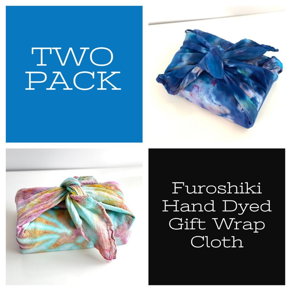 Furoshiki 2 Pack Handmade Japanese Gift Wrap Reusable Upcycle